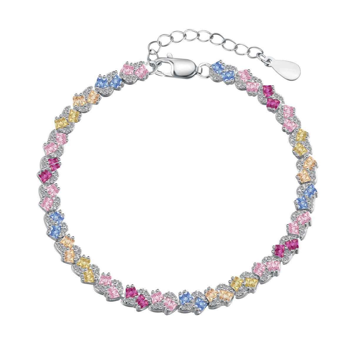 [Rose Tomorrow]Ornate Colorful Flower Shape Party Bracelet