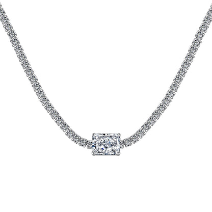 [Rose Tomorrow]2.0 carat Ornate Emerald Cut Necklace