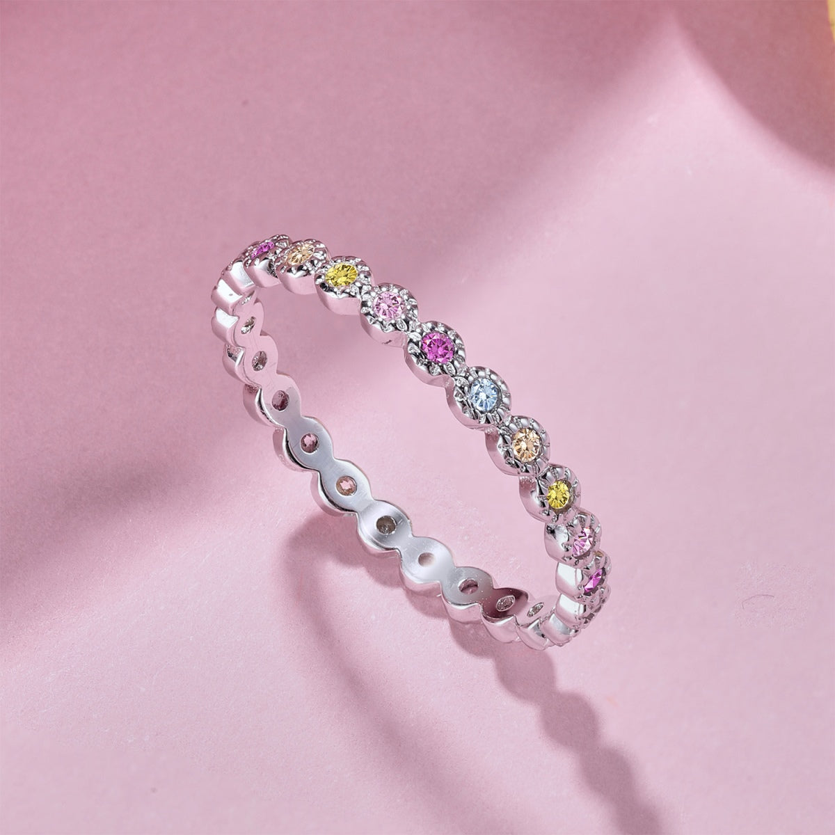 [Rose Tomorrow]Radiant Sparkling Round Cut Daily Ring