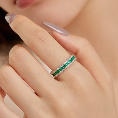 [Rose Tomorrow]Delicate Colorful Round Cut Daily Ring