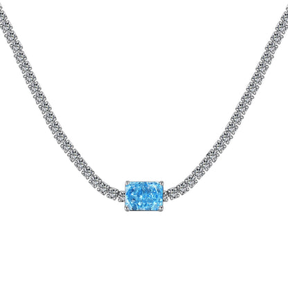 [Rose Tomorrow]2.0 carat Ornate Emerald Cut Necklace