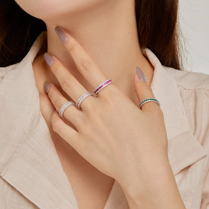 [Rose Tomorrow]Delicate Colorful Round Cut Daily Ring