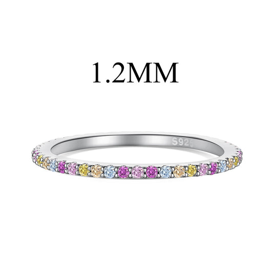 [Rose Tomorrow]Ornate Colorful Round Cut Tennis Ring