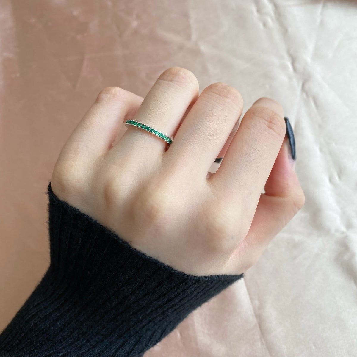 [Rose Tomorrow]Delicate Sparkling Round Cut Daily Ring