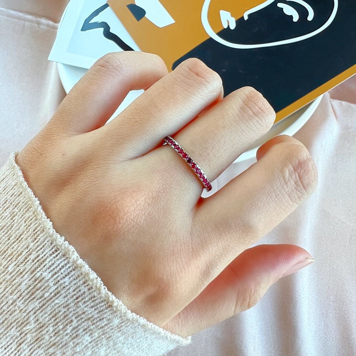 [Rose Tomorrow]Delicate Sparkling Round Cut Daily Ring