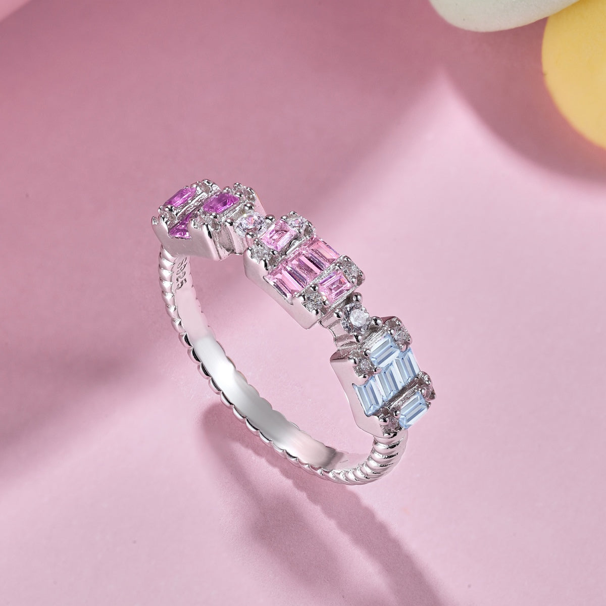 [Rose Tomorrow]Unique Colorful Emerald Cut Party Ring