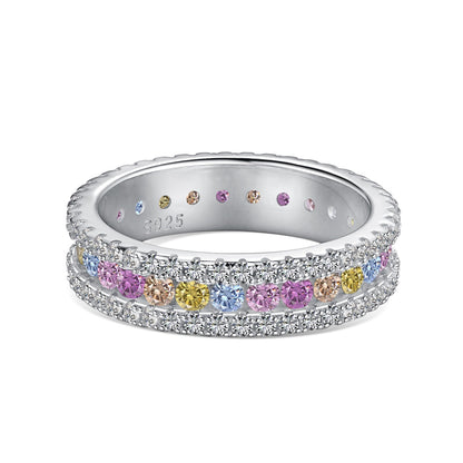 [Rose Tomorrow]Delicate Colorful Round Cut Daily Ring