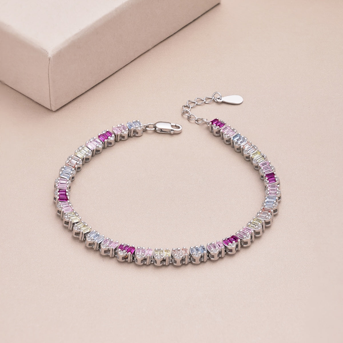 [Rose Tomorrow]Delicate Colorful Emerald Cut Party Bracelet