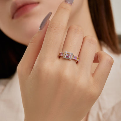 [Rose Tomorrow]Exquisite Colorful Radiant Cut Party Ring