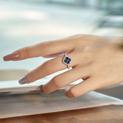 [Rose Tomorrow]Four Leaf Clover Flower Design Ring