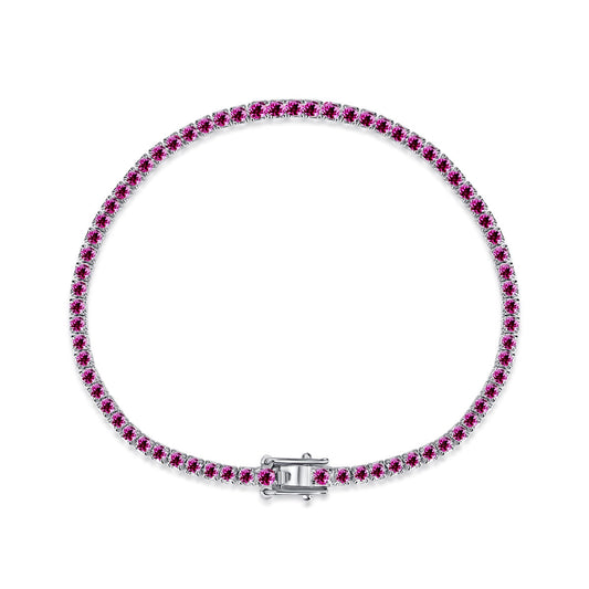 [Rose Tomorrow]Dazzling Colorful Round Cut Daily Bracelet