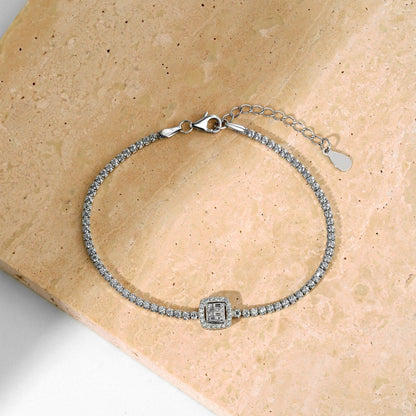 [Rose Tomorrow]Luxurious Dazzling Square Shape Banquet Bracelet