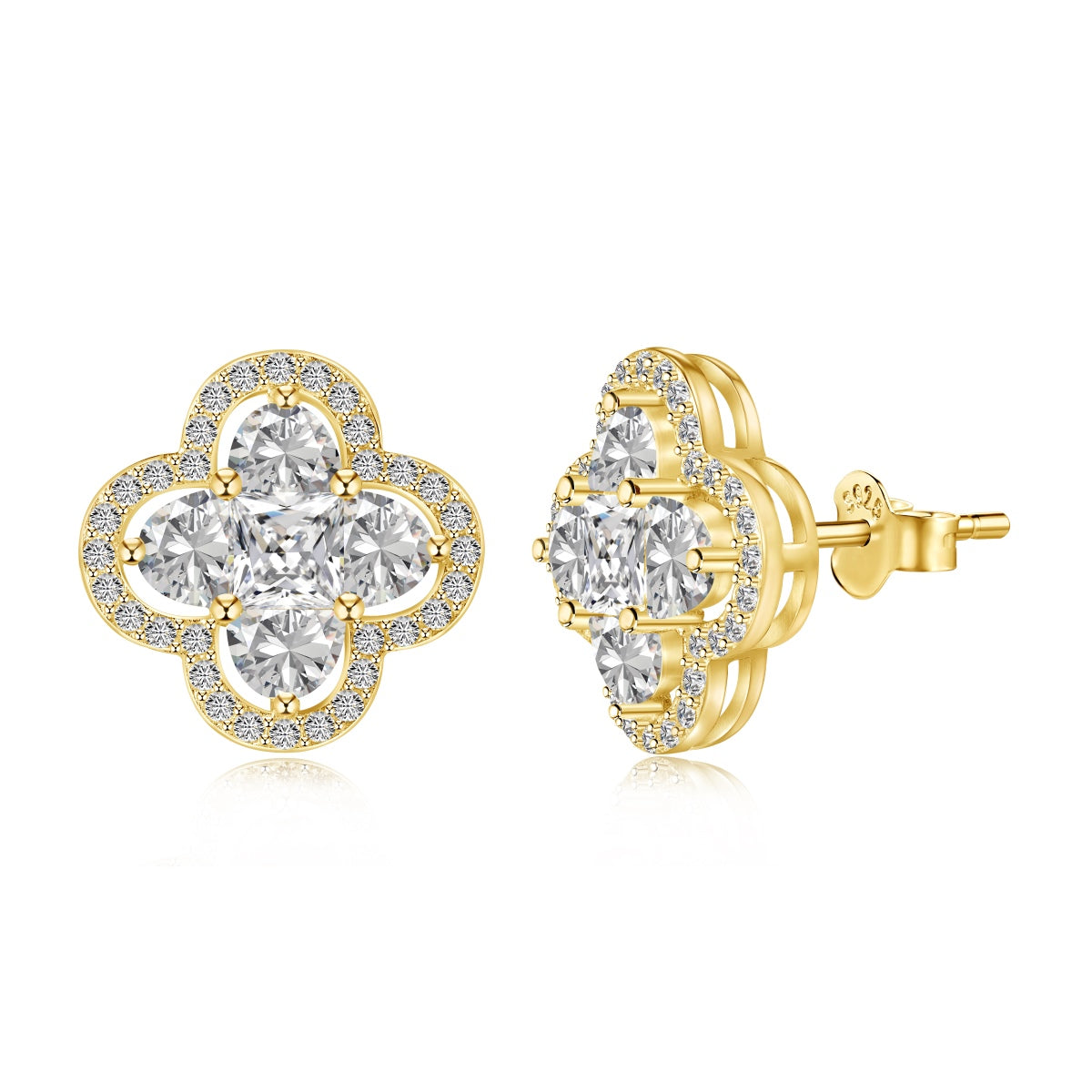 [Rose Tomorrow]Lucky Four-Leaf Clover Exquisite Earrings