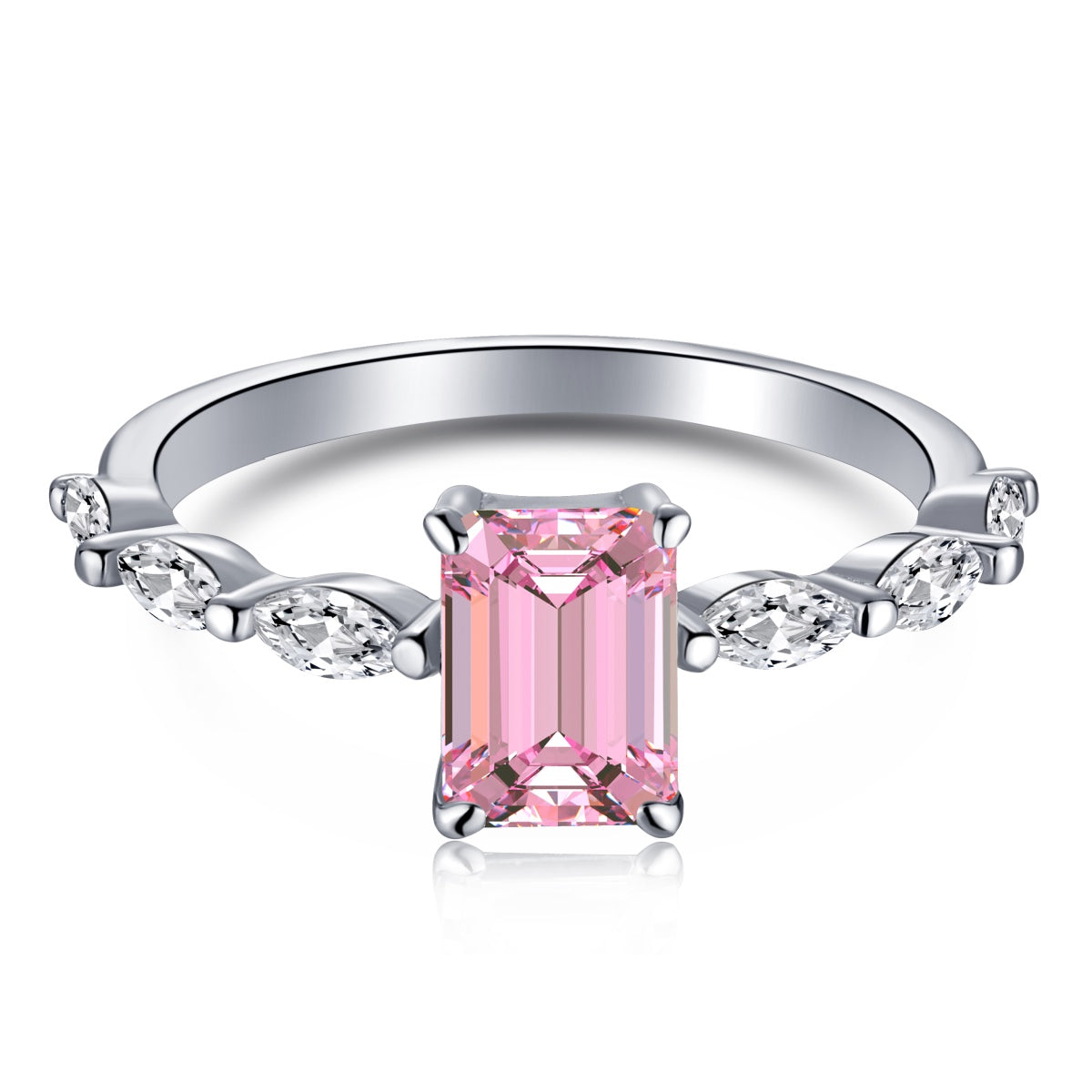 [Rose Tomorrow]1.0 Carat Dainty Resplendent Radiant Cut Daily Ring