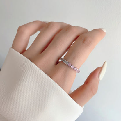 [Rose Tomorrow]Sparkling Round Cut Tennis Ring