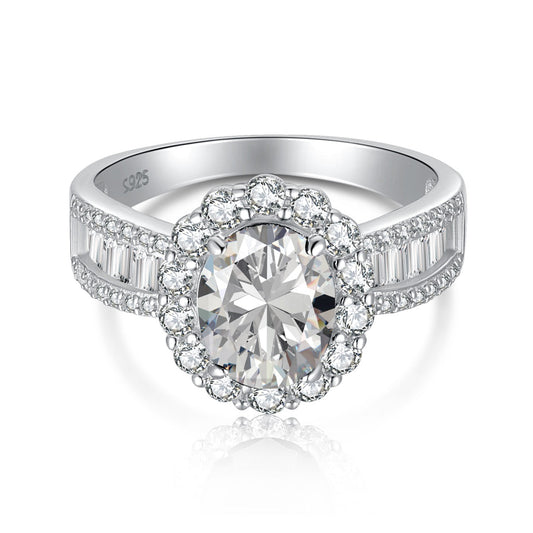 [Rose Tomorrow]1.5 Carat Dazzling Charming Oval Cut Banquet Ring