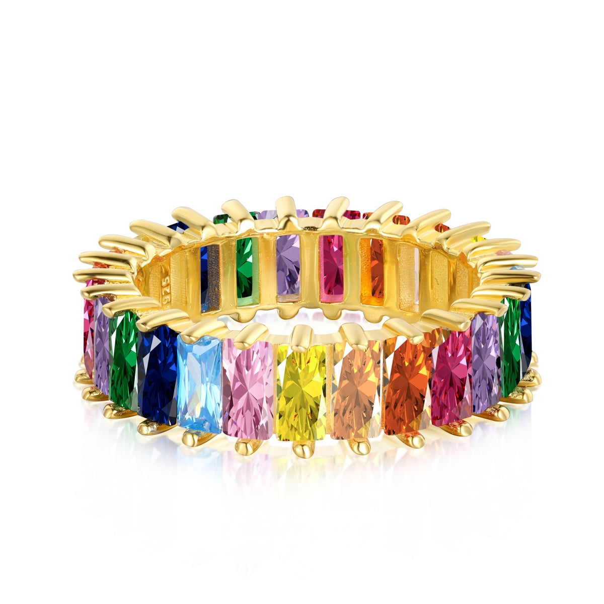 [Rose Tomorrow]Unique Colorful Radiant Cut RIng