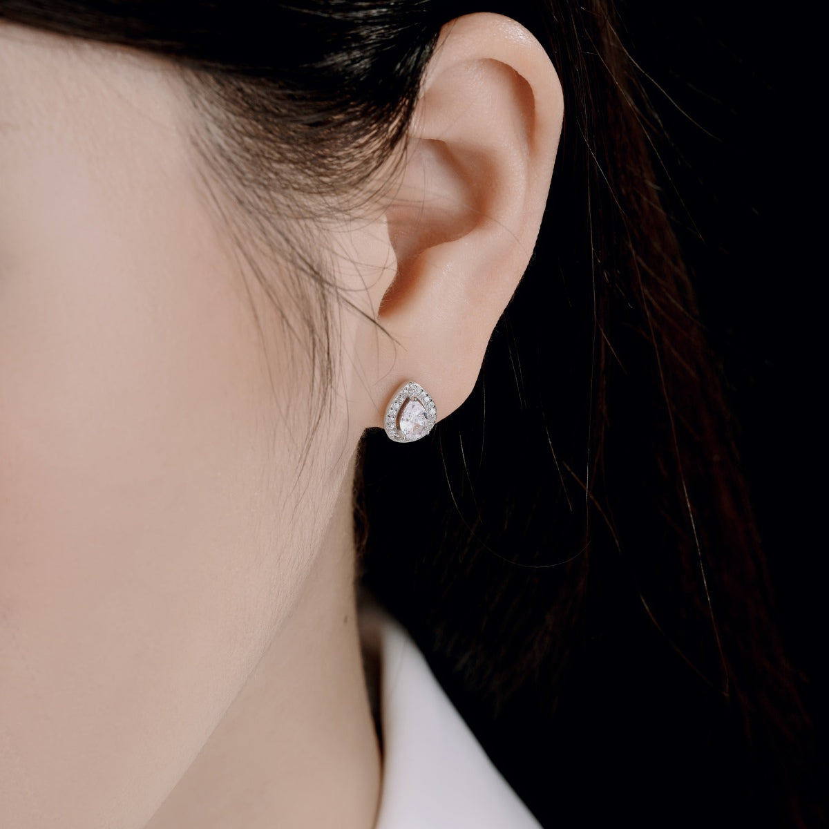 [Rose Tomorrow]Luxurious Water Drop Shape Earrings