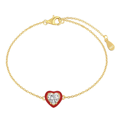 [Rose Tomorrow]Sparkling Romantic Heart Shape Lover Bracelet