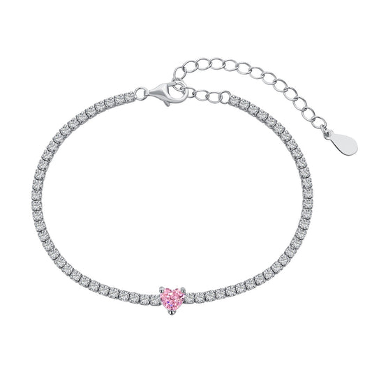 [Rose Tomorrow]0.5 Carat Elegant Romantic Heart Shape Lover Bracelet