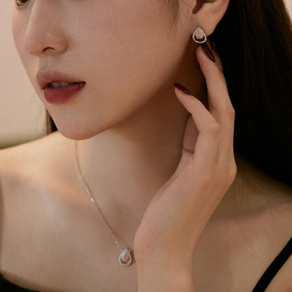 [Rose Tomorrow]Sparkling Delicate Water Drop Shape Daily Earrings