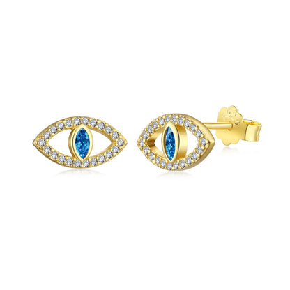 [Rose Tomorrow]Blue Devil Eyes Hollow Stud Earrings