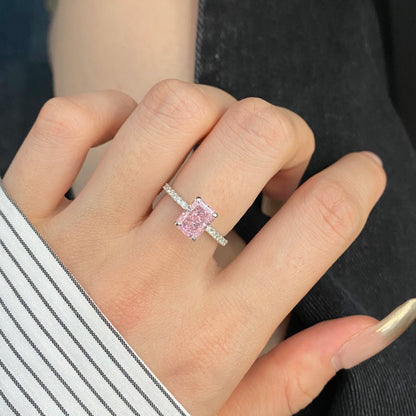 [Rose Tomorrow]2.0 Carat Dazzling Sparkling Radiant Cut Party Ring