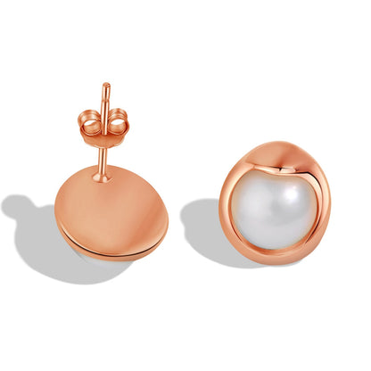 [Rose Tomorrow]Dainty Bread Pearl Earrings