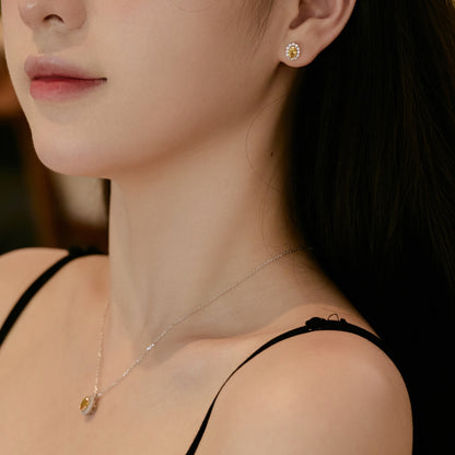 [Rose Tomorrow]Delicate Unique Oval Cut Daily Earrings