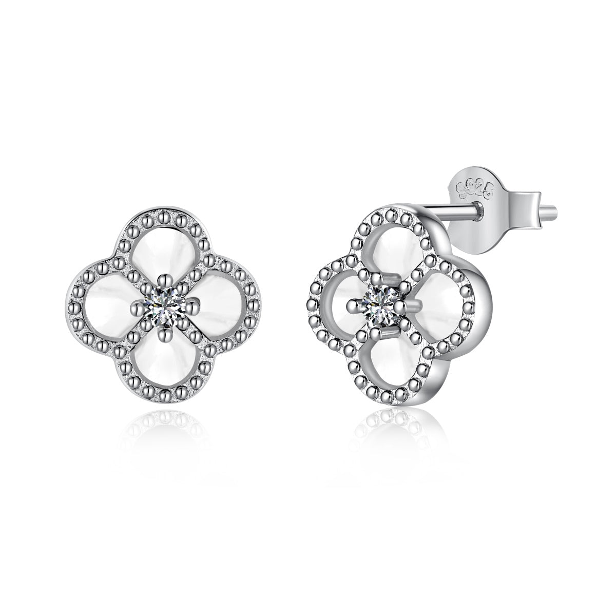 [Rose Tomorrow]Four-Leaf Clover Flower Shape Exquisite Earrings