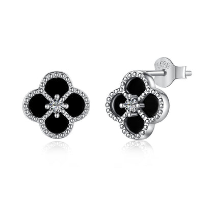 [Rose Tomorrow]Four-Leaf Clover Flower Shape Exquisite Earrings