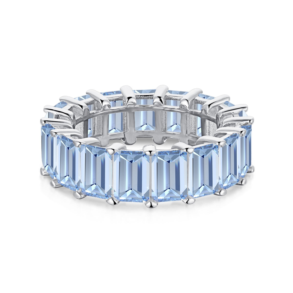 [Rose Tomorrow]0.75 Carat Elegant Emerald Cut Tennis Ring