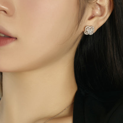 [Rose Tomorrow]Lucky Four-Leaf Clover Exquisite Earrings