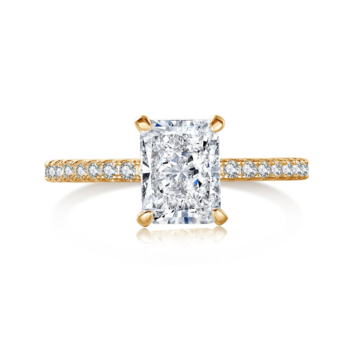 [Rose Tomorrow]2.0 Carat Dazzling Sparkling Radiant Cut Party Ring