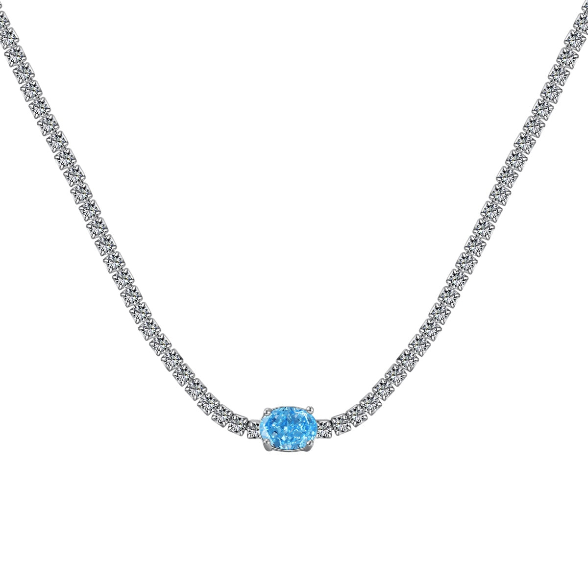 [Rose Tomorrow]1.0 Carat Shining Oval Cut Necklace