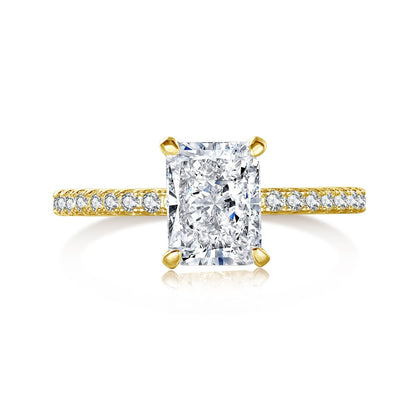 [Rose Tomorrow]2.0 Carat Dazzling Sparkling Radiant Cut Party Ring