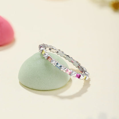 [Rose Tomorrow]Charming Colorful Round Cut Daily Ring