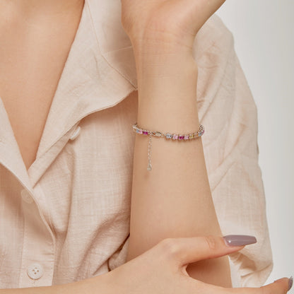 [Rose Tomorrow]Delicate Colorful Emerald Cut Party Bracelet