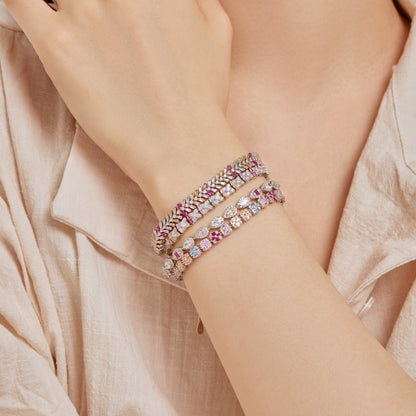 [Rose Tomorrow]0.25 Carat Radiant Water Drop Shape Daily Bracelet