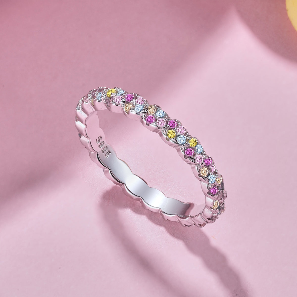 [Rose Tomorrow]Dainty Ebullient Round Cut Daily Ring