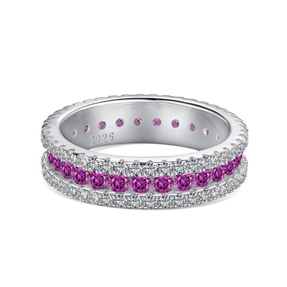 [Rose Tomorrow]Delicate Colorful Round Cut Daily Ring