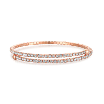 [Rose Tomorrow]Row of Diamonds Round Fashion Bracelet