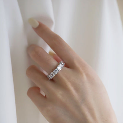 [Rose Tomorrow]Elegant Princess Cut Tennis Ring