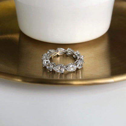 [Rose Tomorrow]Exquisite Pear Cut Tennis Ring